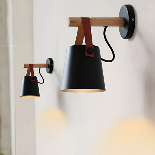 Classic Wood & Metal Nordic Plug-in Wall Sconce