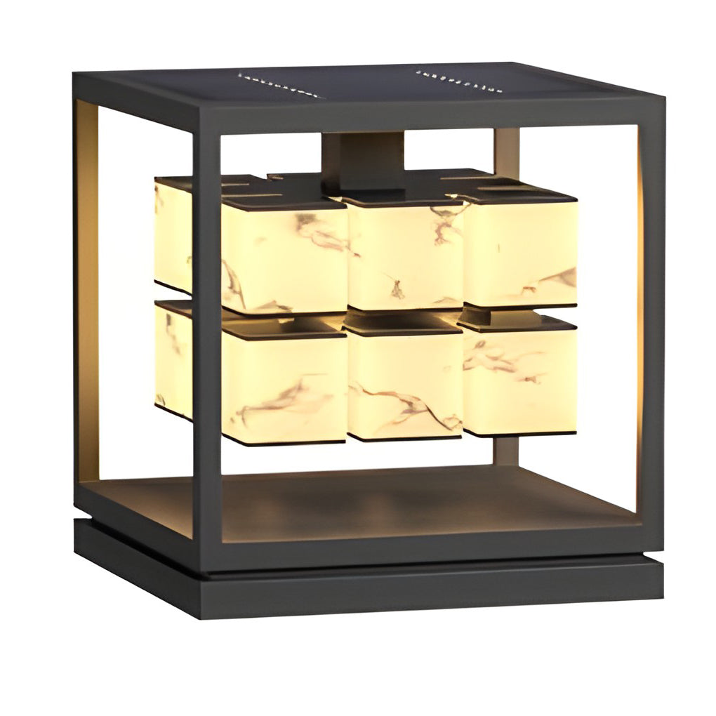Square LED Waterproof Modern Solar Deck Post Light