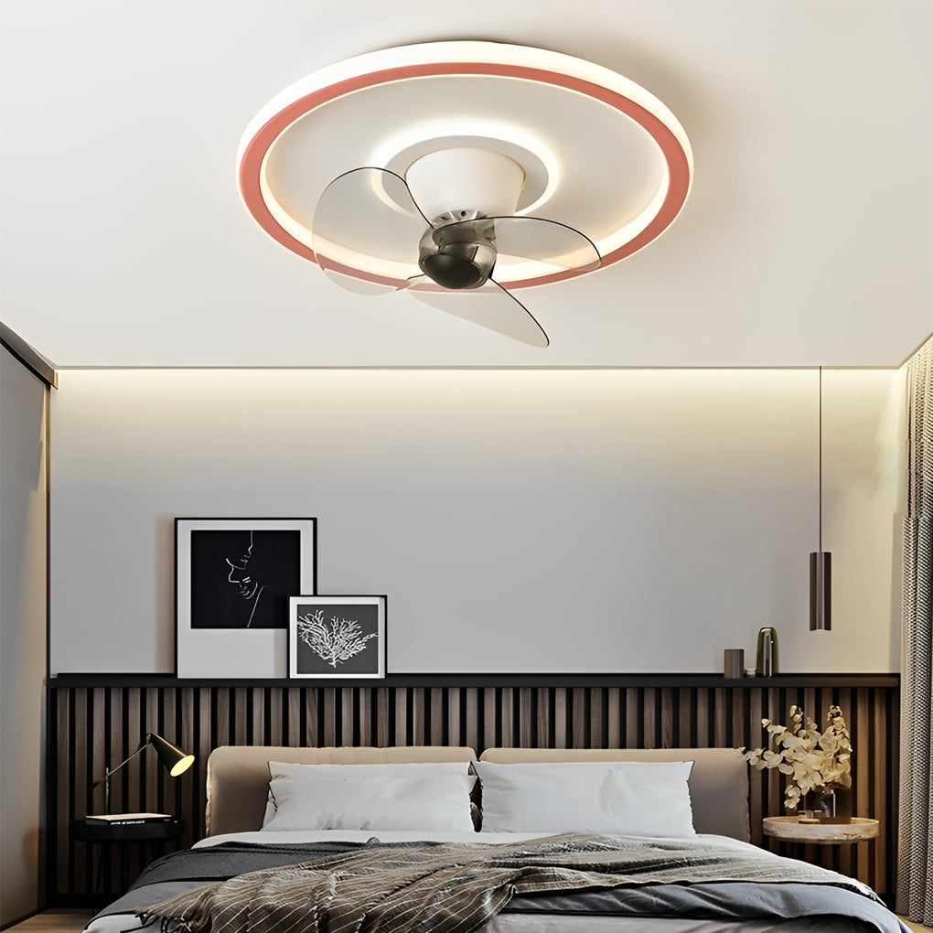 Smart 360° Rotating Dimmable LED Ceiling Fan with Invisible Blades