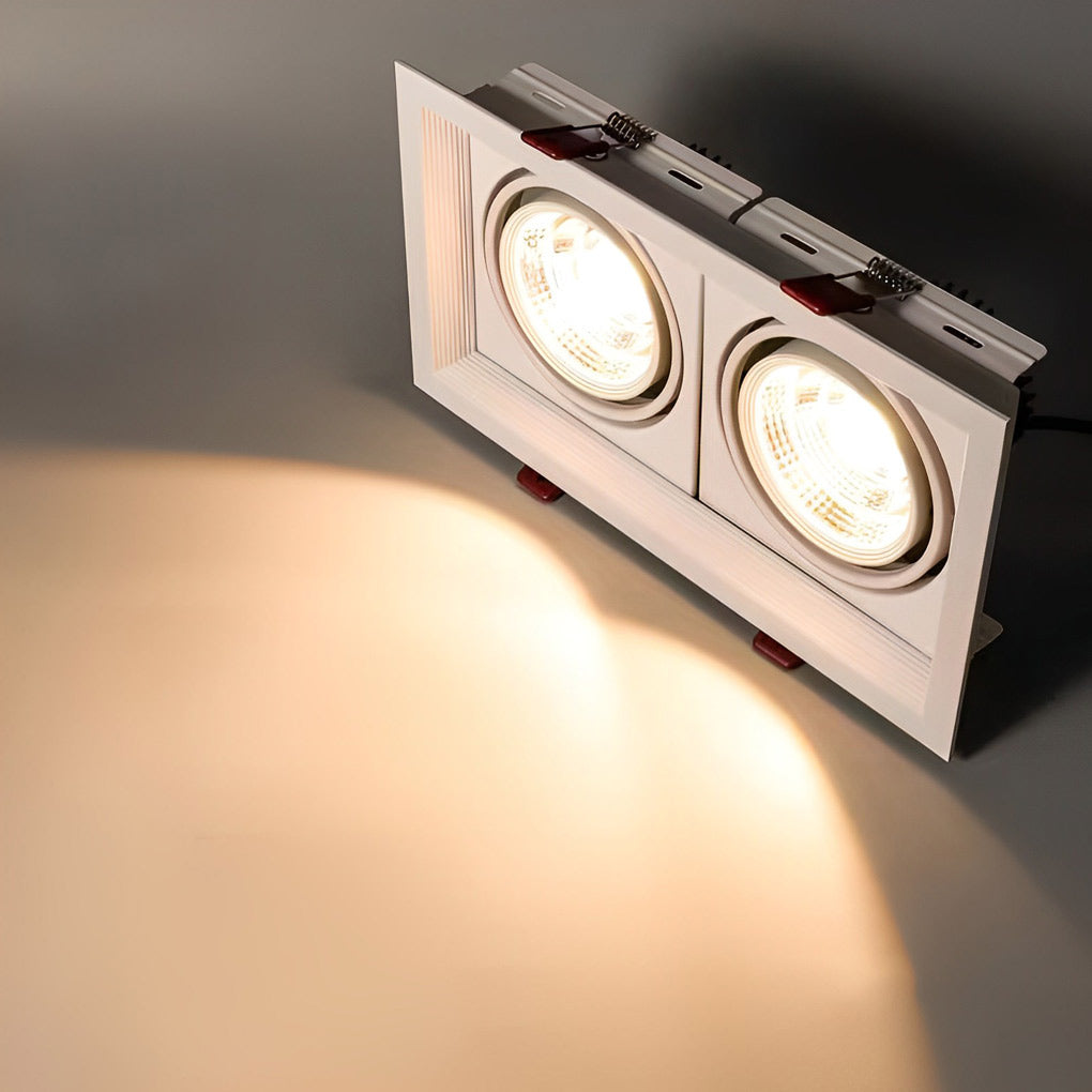 Rectangular – 2-Light Adjustable Recessed LED Spotlight with Three-Step Dimming