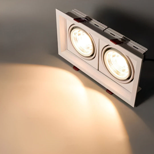 Rectangular – 2-Light Adjustable Recessed LED Spotlight with Three-Step Dimming