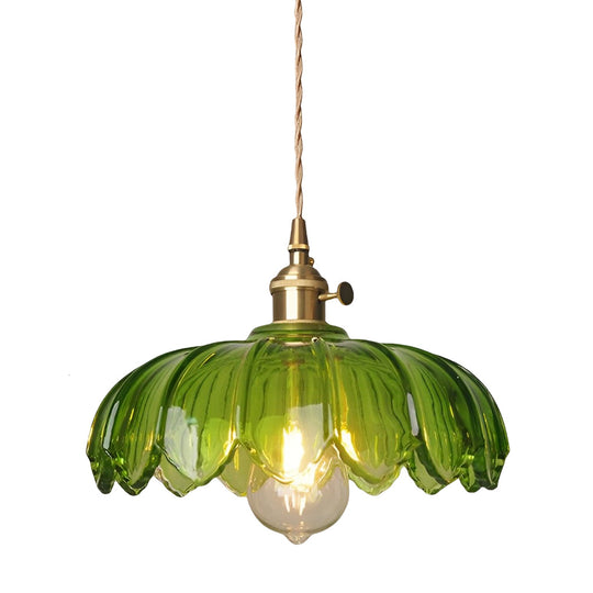 Retro Flower – Glass Brass Nordic Kitchen Pendant Light Chandelier