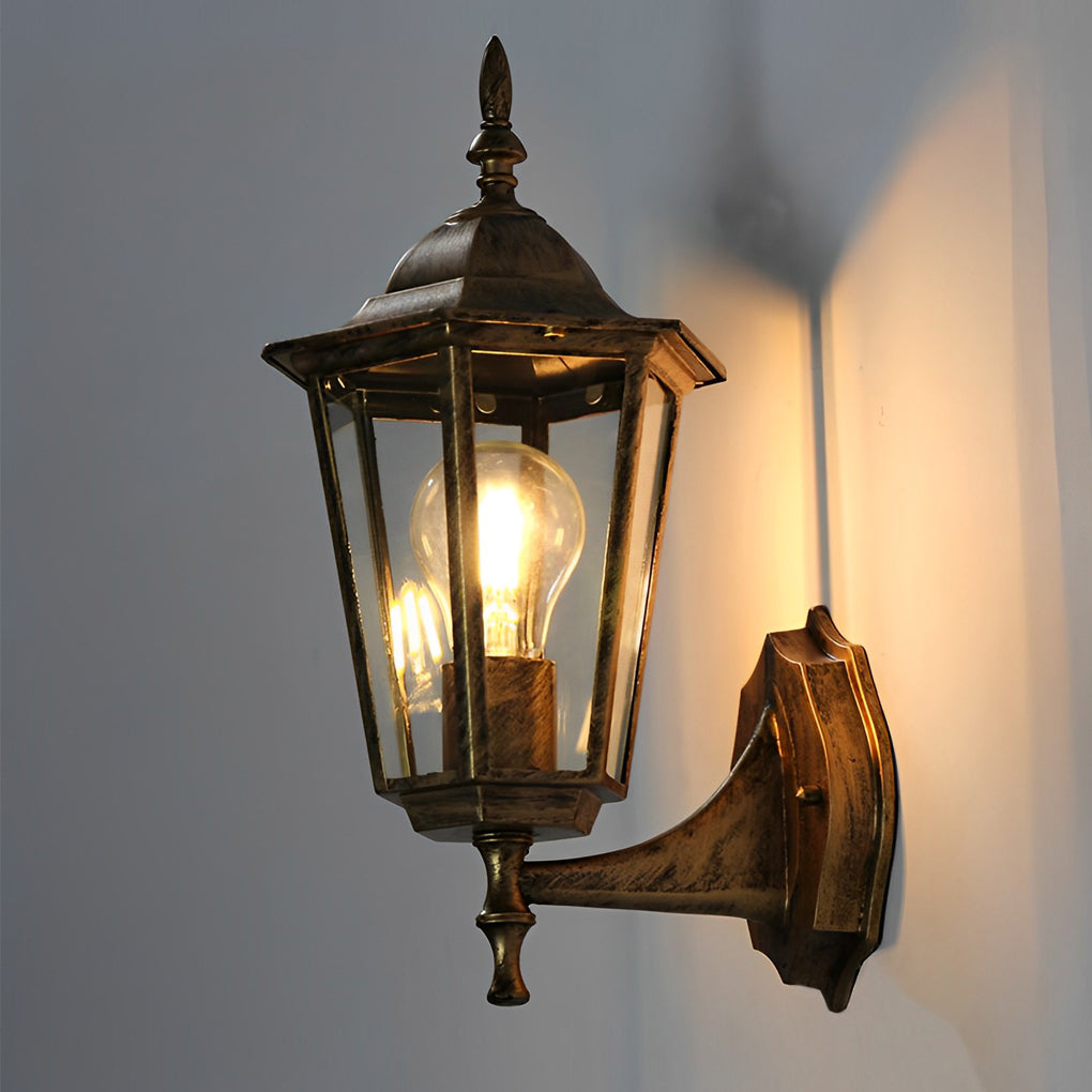 Retro Hexagonal Waterproof European Style Outdoor Wall Lights