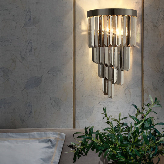 Crystal Metal LED Three Step Dimming Modern Wall Lamp