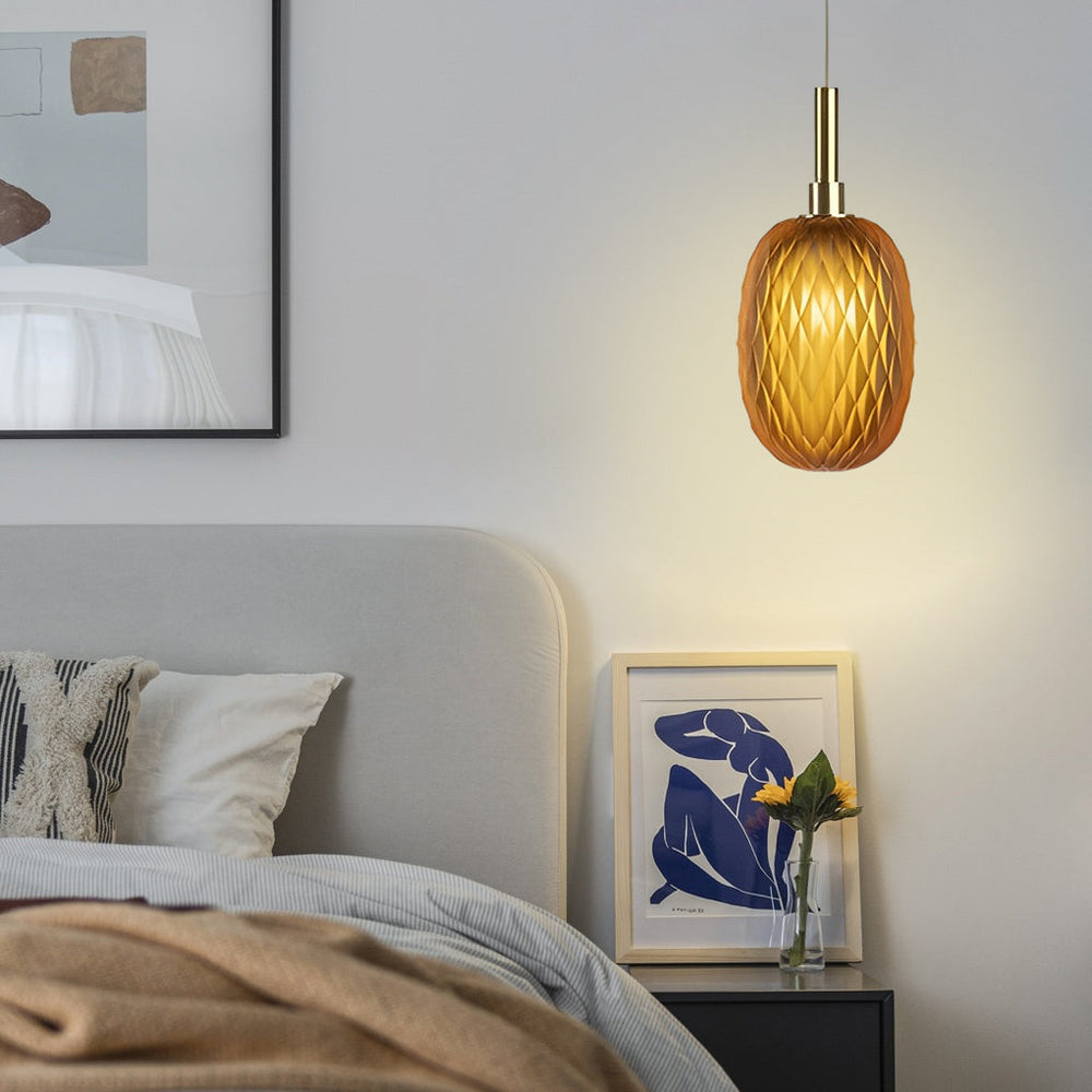 Small Glass Lantern Iron Luxury Post-Modern Pendant Light Chandelier