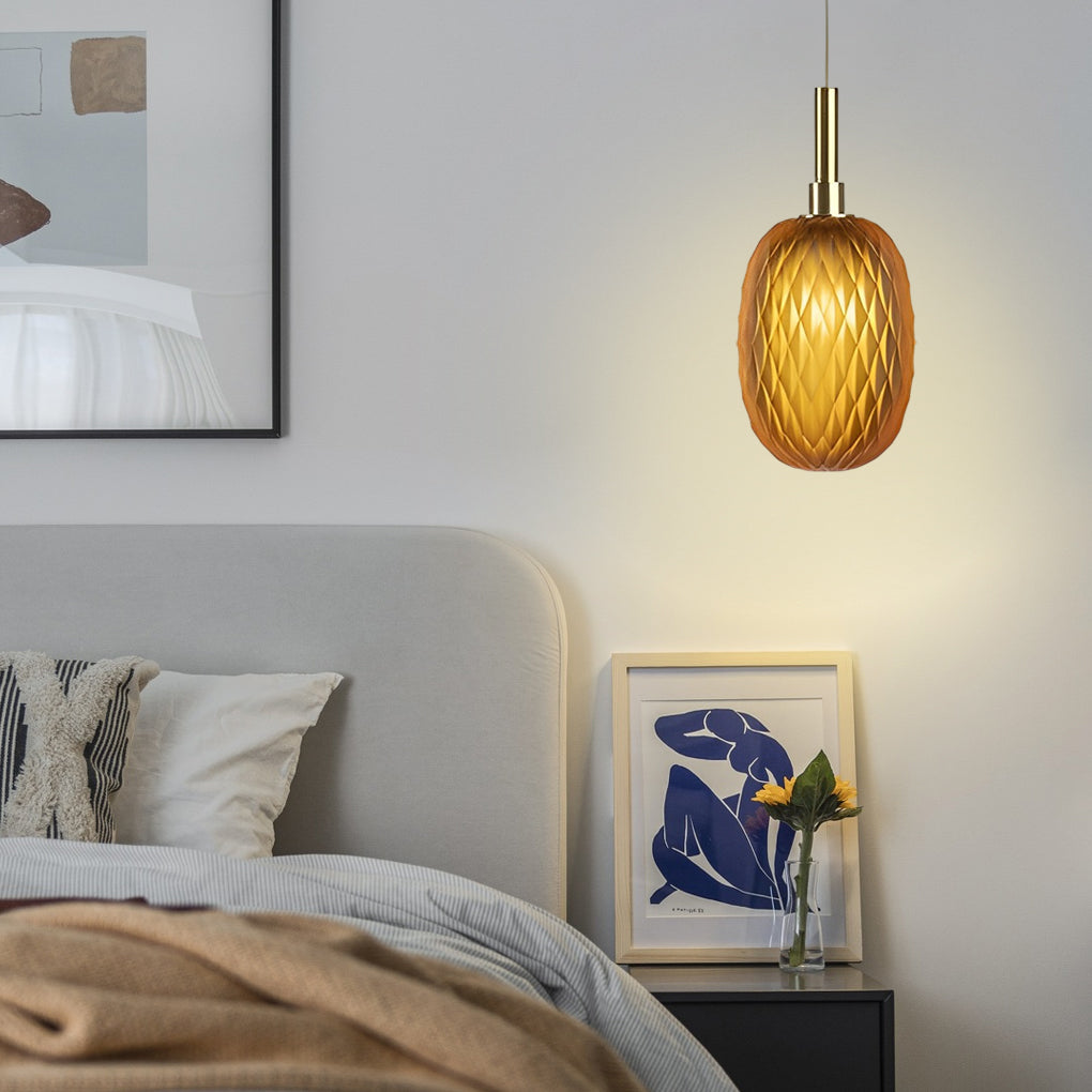 Small Glass Lantern Iron Luxury Post-Modern Pendant Light Chandelier