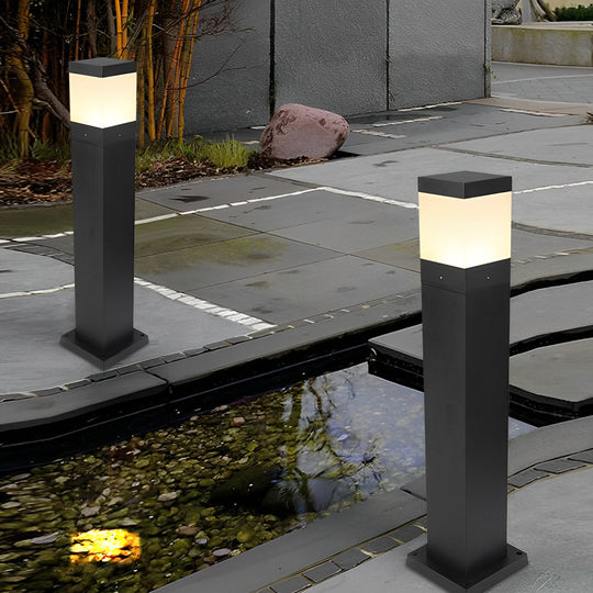 Minimalist Square LED Outdoor Light Modern Bollard Lights for Elegant Home Exterior