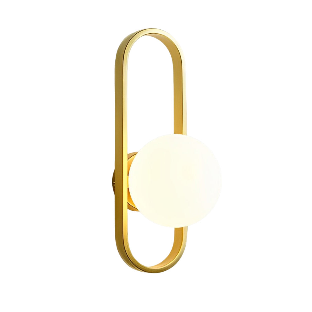 Creative Glass Shade Elliptical Iron Modern Wall Lamp
