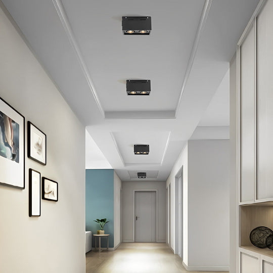 Rectangular 2-Light Adjustable LED Surface Mounted Spotlight