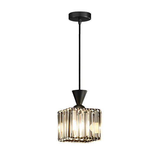 Round Square Metal Crystal Three Step Dimming Modern Pendant Light