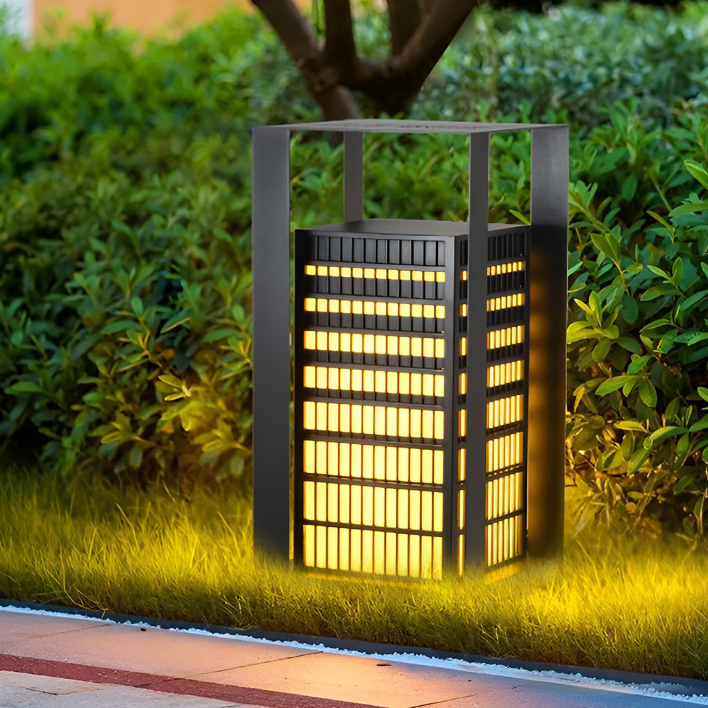Black Industrial LED Outdoor Pathway Lantern