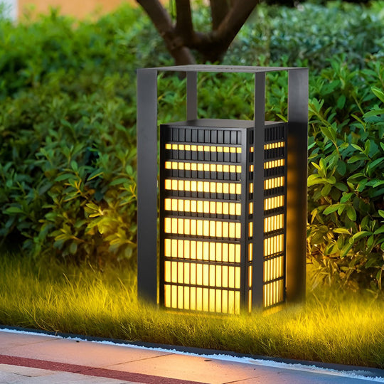 Black Industrial LED Outdoor Pathway Lantern