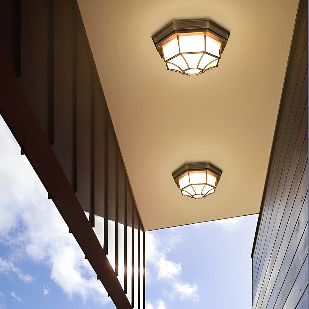 Outdoor Waterproof Aluminum Glass LED European Style Ceiling Light