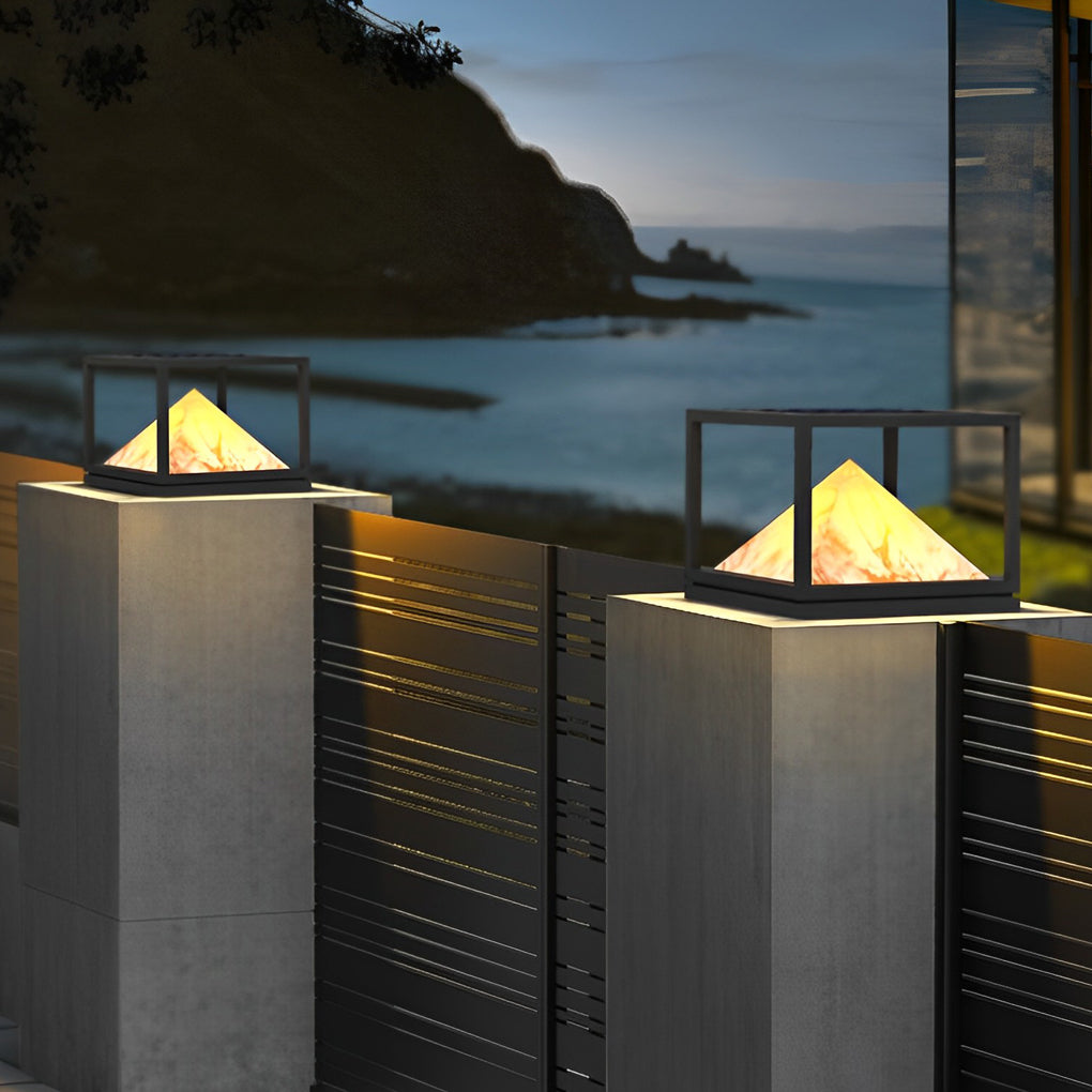 Square Mountain LED Solar Pillar Light IP65 Waterproof