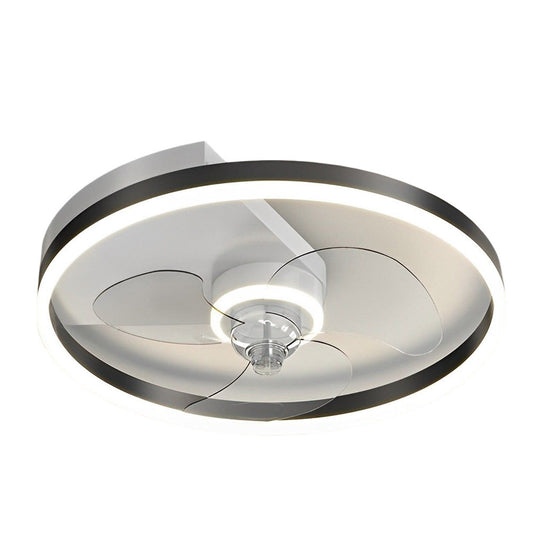 Round Modern Bladeless LED Ceiling Fan Lamp with Remote Control