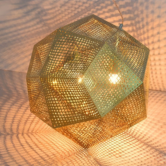 Geometric Round – Electroplated Metal Postmodern Pendant Light Chandelier