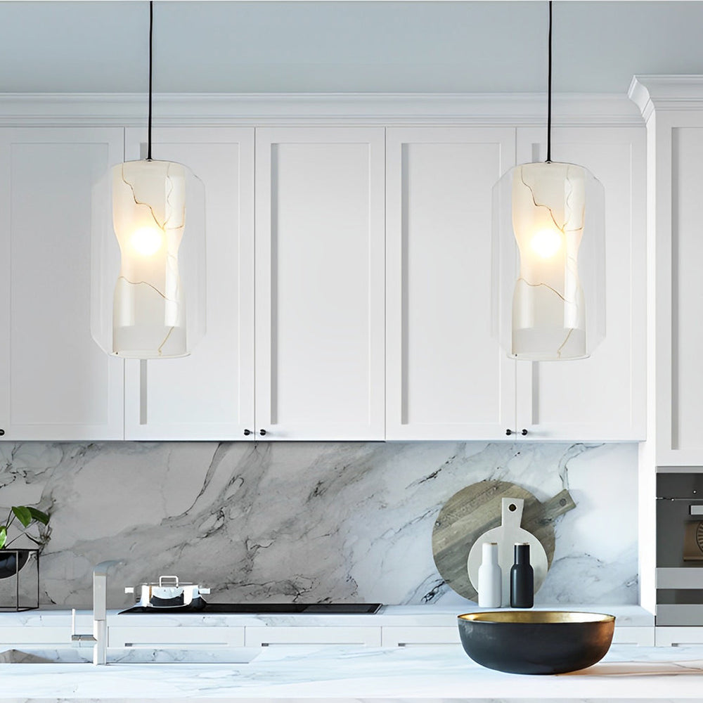 Double Glass Lampshade Creative Metal Post-Modern Pendant Light