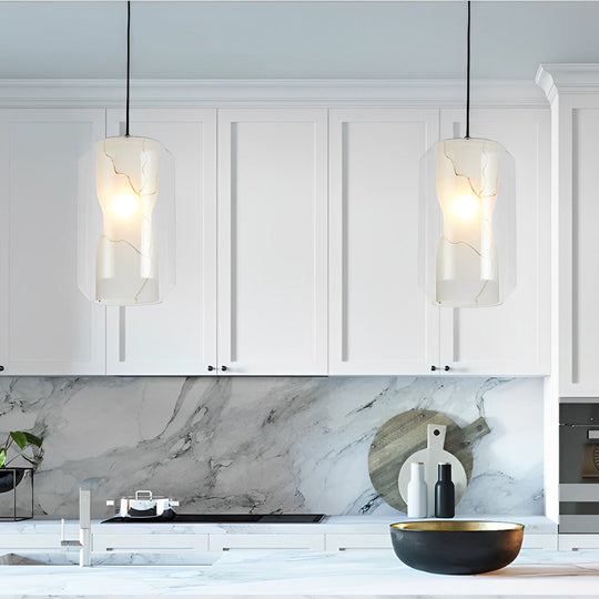 Double Glass Lampshade Creative Metal Post-Modern Pendant Light