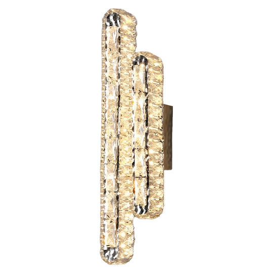 Double Strip Three Step Dimming LED Crystal Wall Lamp