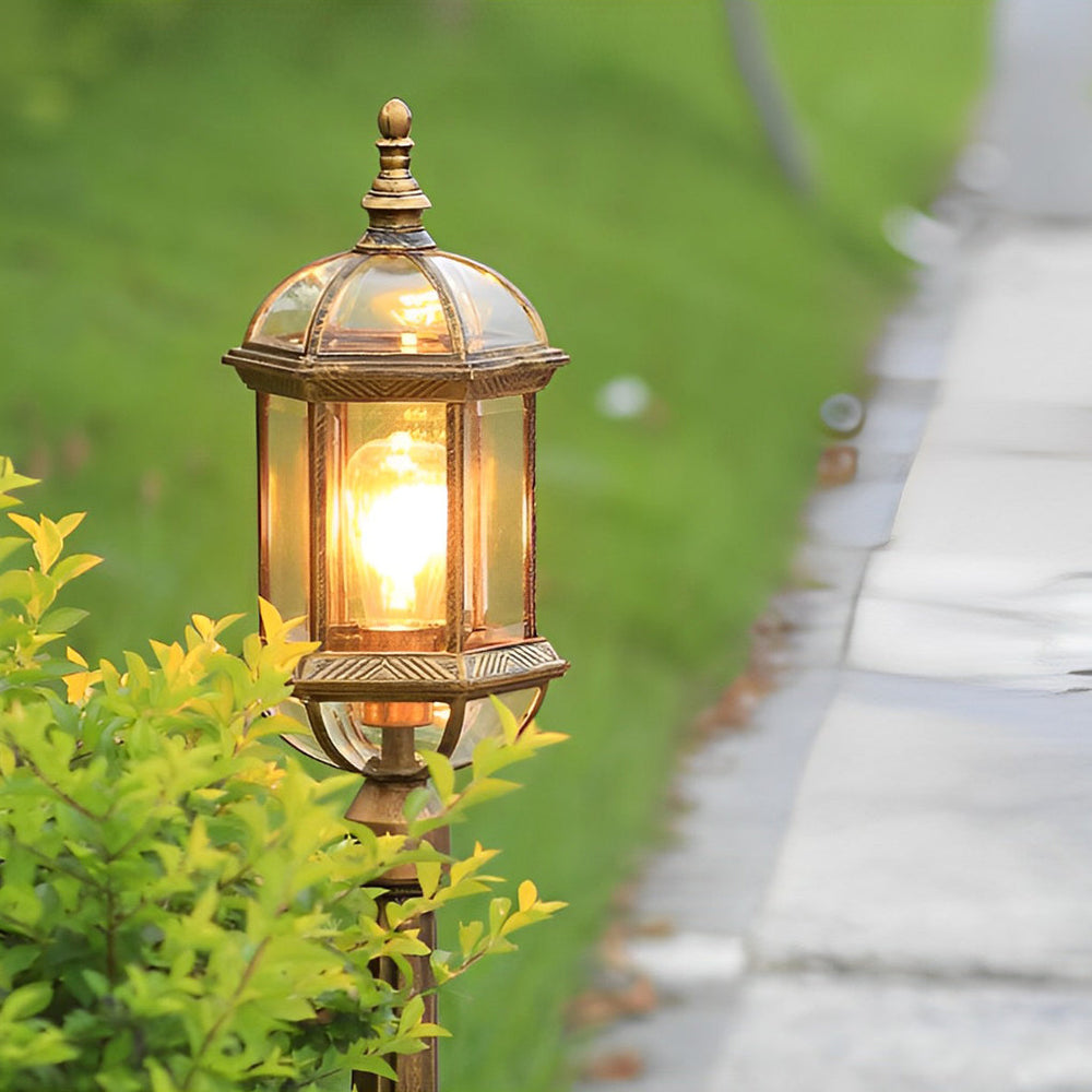 Vintage Golden LED Outdoor Pathway Light European Lawn Lamp