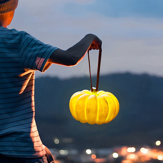 Portable Pumpkin-Shaped Resin LED Outdoor Lawn Light