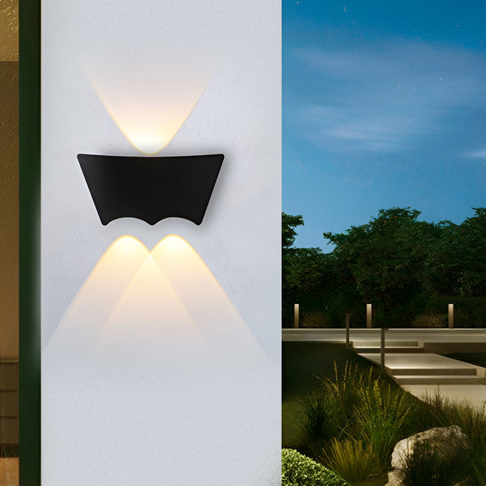 Modern Black LED Up and Down Outdoor Wall Sconce Waterproof