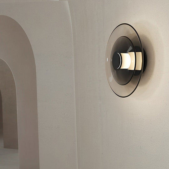 Double Layered Glass Round Nordic LED Wall Lamp
