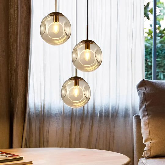 Creative Glass Globe Metal Nordic Small Chandelier Pendant Light