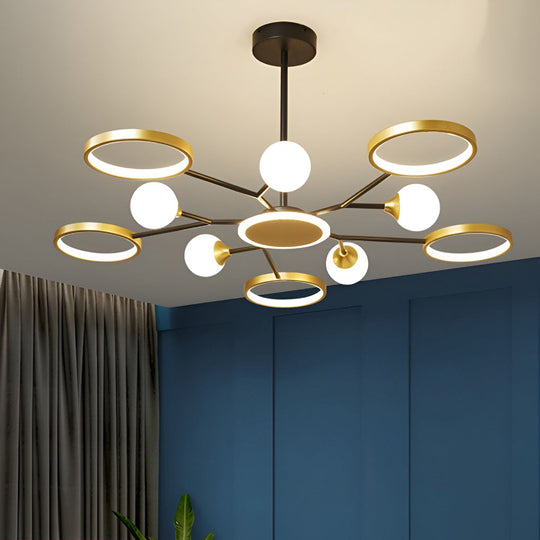 6 Lights Circles LED Modern Ceiling Light Chandelier Hanging Lamp