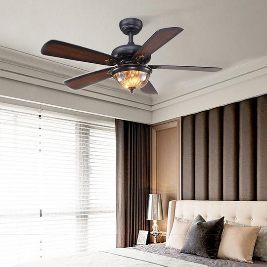 5-Blade Farmhouse Style Ceiling Fan with Lights and Remote