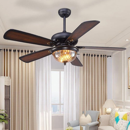 5-Blade Farmhouse Style Ceiling Fan with Lights and Remote