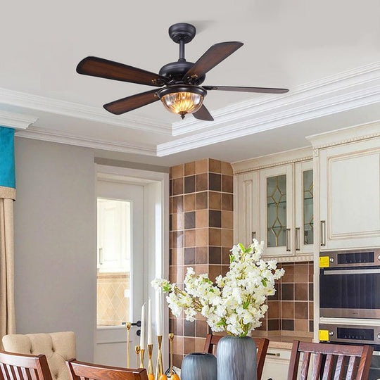 5-Blade Farmhouse Style Ceiling Fan with Lights and Remote