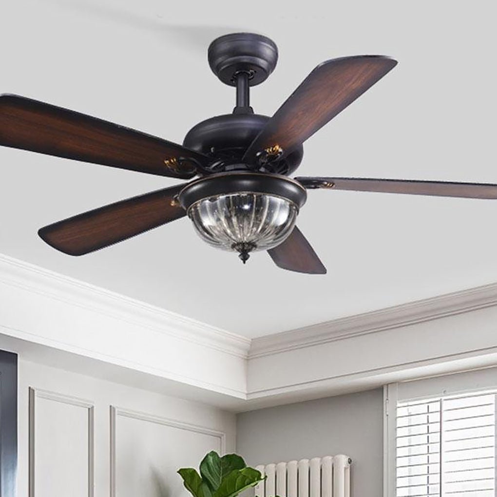 5-Blade Farmhouse Style Ceiling Fan with Lights and Remote
