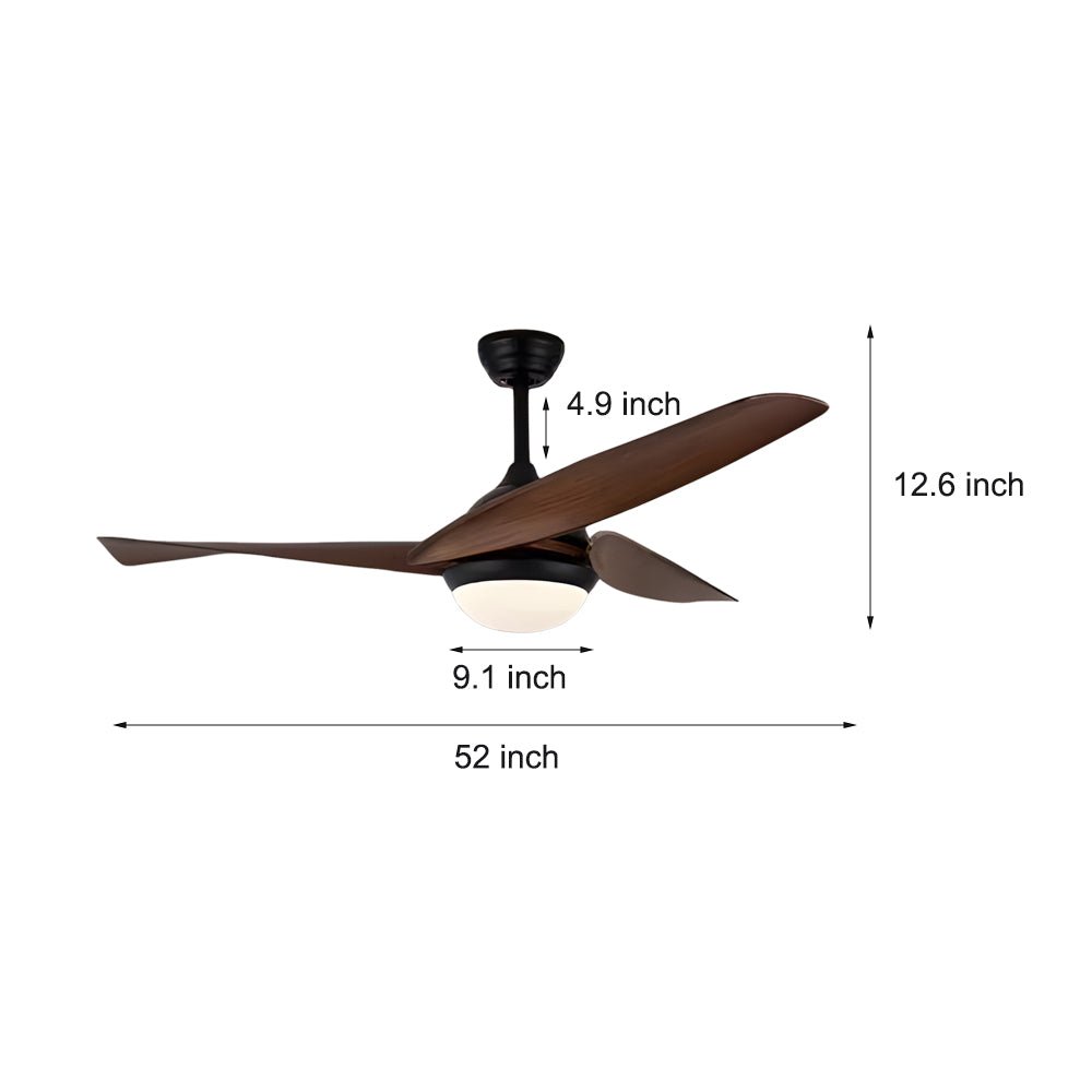 52-Inch 3-Blade LED Ceiling Fan with Remote Control