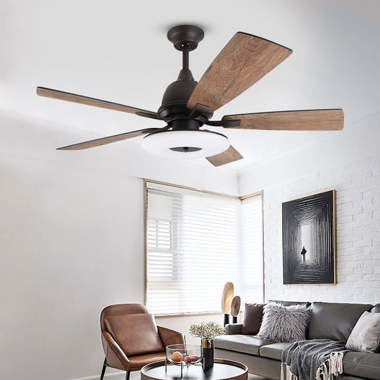 52 Inch Nordic Retro Ceiling Fan with 50W LED Light and Remote Control