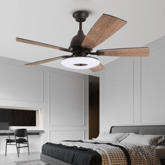 52 Inch Nordic Retro Ceiling Fan with 50W LED Light and Remote Control