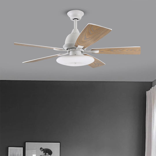 52 Inch Nordic Retro Ceiling Fan with 50W LED Light and Remote Control