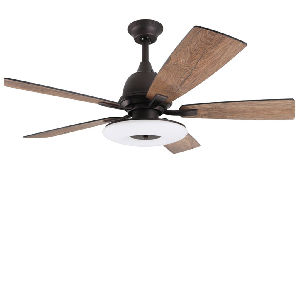 52 Inch Nordic Retro Ceiling Fan with 50W LED Light and Remote Control