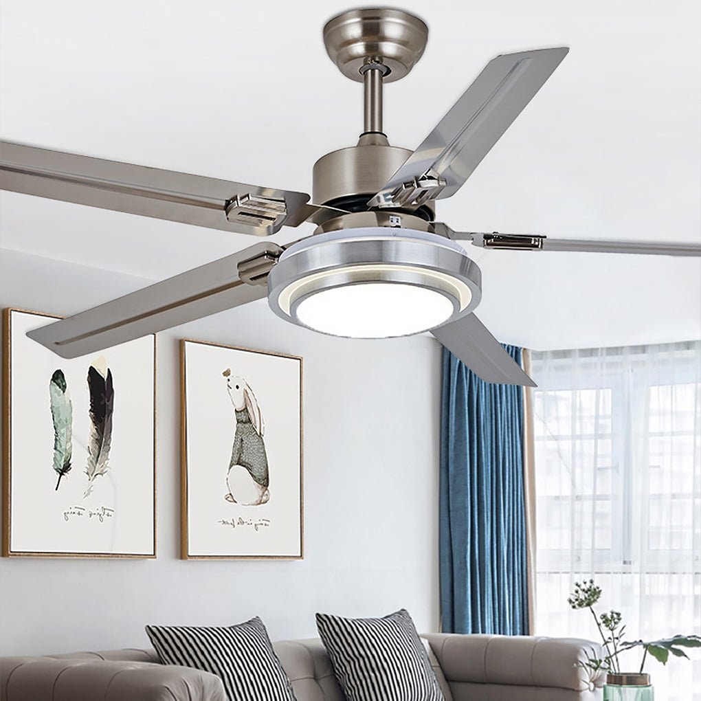 52 Inch Nordic Ceiling Fan with Remote Control and Frequency Conversion