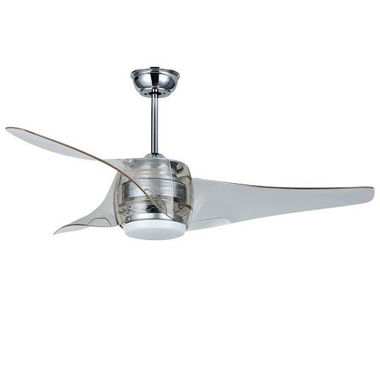52-Inch Modern Minimalist LED Ceiling Fan Chandelier with Remote – Transparent Blades