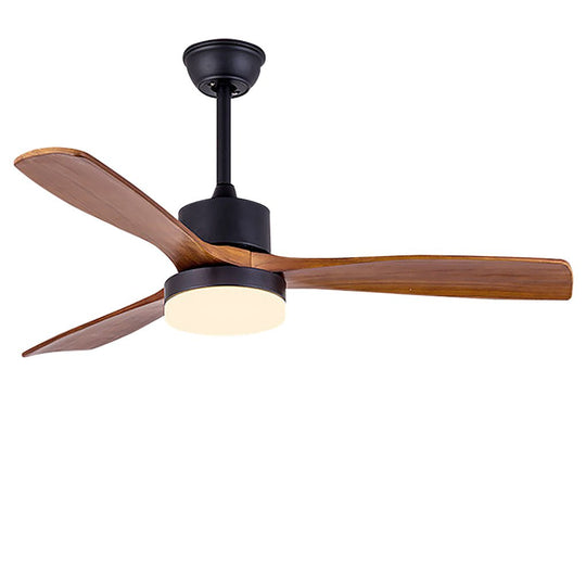 52-Inch Nordic Solid Wood LED Ceiling Fan Lamp