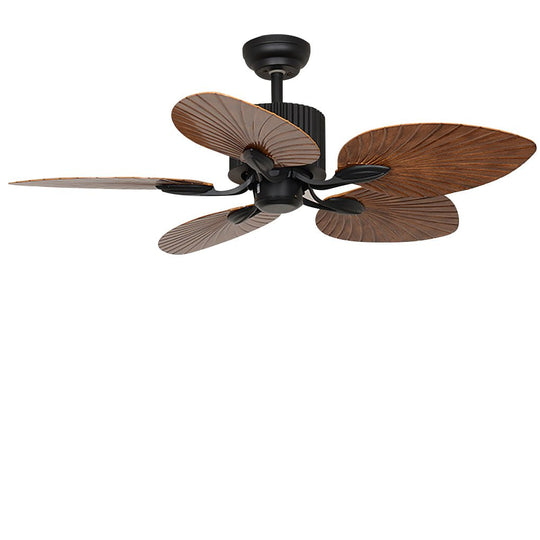 52 Inch Rustic Leaf Blade Ceiling Fan with 12W Dimming LED and Inverter Motor