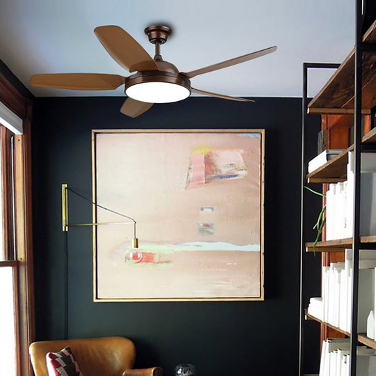52" Wooden Ceiling Fan with LED Light and Remote