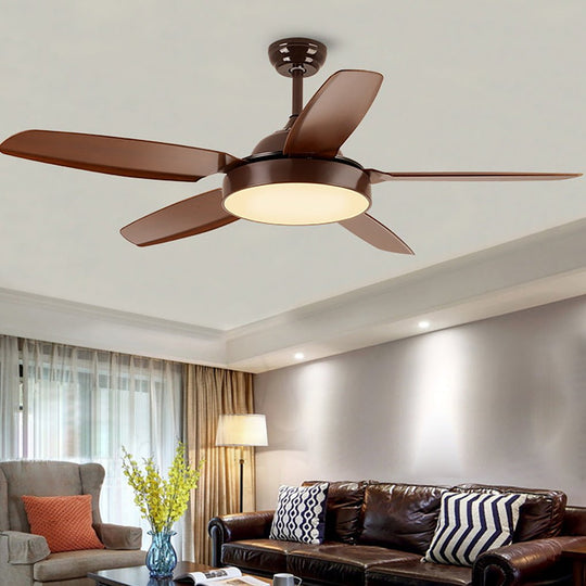 52" Wooden Ceiling Fan with LED Light and Remote