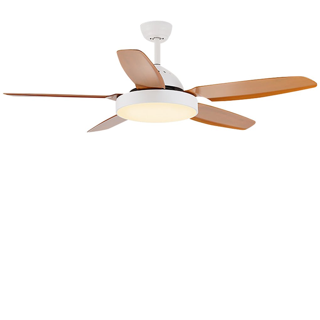 52" Wooden Ceiling Fan with LED Light and Remote