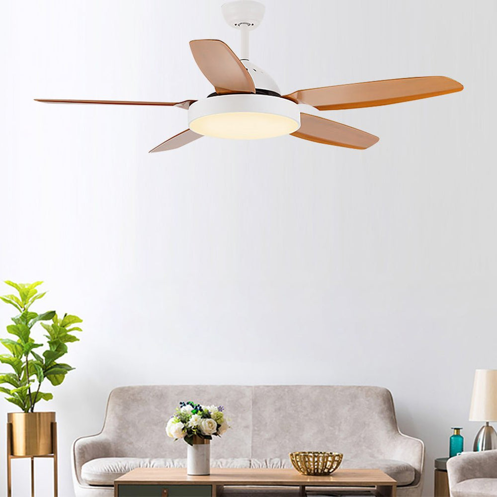 52" Wooden Ceiling Fan with LED Light and Remote