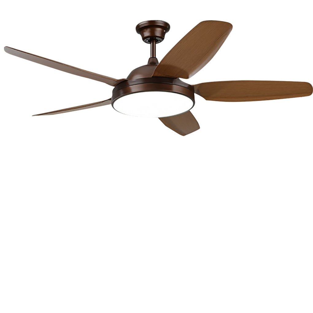 52" Wooden Ceiling Fan with LED Light and Remote