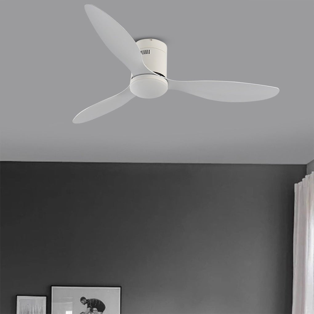 52 Inch Remote Control Ceiling Fan with Three-Color Dimming LED Light