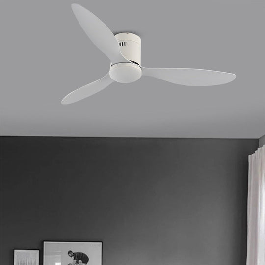 52 Inch Remote Control Ceiling Fan with Three-Color Dimming LED Light