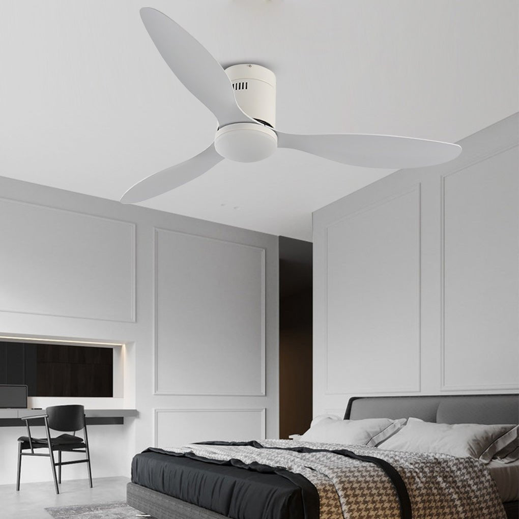 52 Inch Remote Control Ceiling Fan with Three-Color Dimming LED Light